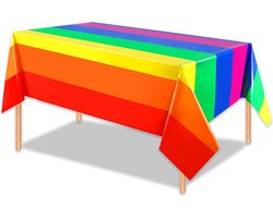 LUQ - Luxe Tafelkleed Regenboog Verjaardag Versiering Tafelloper Plastic Tafelzeil Feest Tafellaken Xl Formaat