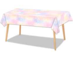 LUQ - Luxe Tafelkleed Regenboog Verjaardag Versiering Tafelloper Plastic Tafelzeil Feest Tafellaken Xl Formaat