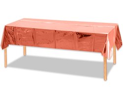LUQ - Luxe Tafelkleed Rosegoud Verjaardag Versiering Tafelloper Plastic Tafelzeil Feest Tafellaken Groot Formaat