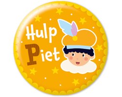 LUQ – Sinterklaas Button Hulp Piet – Kinder Speldje – Accessoire voor Sinterklaasfeest, School & Pakjesavond Versiering
