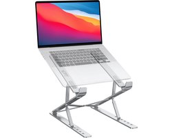 LURK® Laptop Standaard Opvouwbaar – Hoogte verstelbaar - Ergonomische Laptophouder – Notebook/boek/tablet – Aluminium – 11 t/m 17 inch - Laptophouder Zilverkleurig