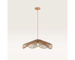 Lusenz - Papieren hanglamp eettafel - Bruin - Gevlochten papier - E27 Fitting - Dimbaar - Hoogte verstelbaar - Voor woonkamer, gang, slaapkamer, zolder en hal - Plafondlamp - Klassiek, Moderne lamp - Japandi