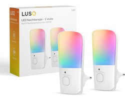 LUSQ® - 2 Stuks - Nachtlampje Kinderen - Stekkerlamp - Nachtlampje Stopcontact - Multi Colour - Stopcontactlamp