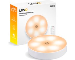 LUSQ® Draadloze ledlamp met afstandbediening – Warm/Wit licht – Draadloze wandlamp – Draadloze ledspot – USB oplaadbaar – Dimbaar met timer – met Magneet