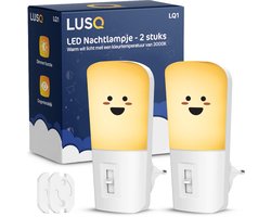 LUSQ - LQ1 - Babykamer Nachtlampje Stopcontact - 3000k - Automatische Lichtsensor en Dimbaar