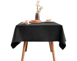 LUTCHOS Tafelkleed - Luxe Tafellaken - Waterafstotend - Uitwasbaar - Polyester - Zwart - 140x240 cm