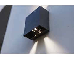 LUTEC Gemini Beams Wandlamp voor buiten - Up & Down - LED - 4000K - Donkergrijs