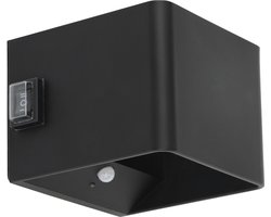 LUTEC Noctis - LED wandlamp voor binnen of buiten - 2-pack - Up & Down - 80Lm - 3000K warm licht - IP44 weerbestendig - Zwart - Herlaadbare batterij