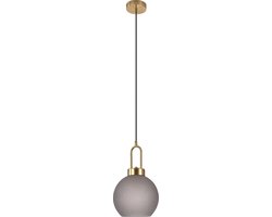 Luton Hanglamp - bolvormig - 150 cm stofkoord -Goudkleurig