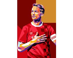Luuk de Jong Poster - Voetbal - Sport - posters - formaat 60x90cm - Pop Art - Wanddecoratie - 2139