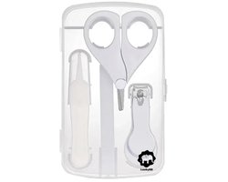 LuukyBB - Baby Witte Set 4 Stuks - Nagelvijl Nagelknipper Nagelschaartje - Complete Manicure Wit - Kraamzorg Kraamweek Nagelverzorgingsset - Nagelverzorging Baby Peuters Nagelset - Nagel Schaar Knipper Vijl Glas Zand Zandvijl Nagels Duim Vijlen