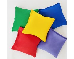 LuukyBB Sensorisch Montessorri Pittenzakjes set 5 stuks - Regenboog Sensory Speelgoed Werpzakken Open Ended Play Spelletjes Educatief Duurzaam Spelen - Pittenzakken Bewegend Leren Sport Spel Werpzakken Gooien Baby 6 Maanden 1 2 3 Jaar Kinderspeelgoed