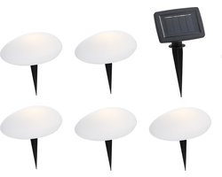 Luume Solar Tuinverlichting Prikspots - Lichtsnoer op Zonneenergie - Lichtslinger Buiten - 5 Stenen