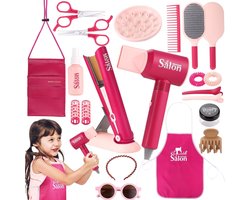 Luumuu® Kappersset Speelgoed 22-Delig - Kapper Set - Kinderen Kapperset - Kinder Kapperssetje - Fohn - Kind - Meisje - Kappers Speelset - Vanaf 3 Jaar