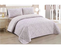 Luvetrex ® Boutis Bedsprei voor Lente en Zomer, Omkeerbaar Tweekleurig + 2 Kussenslopen 50 x 70 cm, Lichtgewicht Dunne Overgangsdeken (Bed 135, 230 x 260 cm)