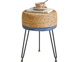 Luvetrex ® Handgemaakte Kruk van Natuurlijke Zeegras met Metalen Poten voor Woon- en Slaapkamer