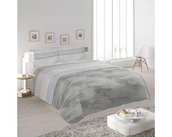 Luvetrex ® Zeer Zachte Bedsprei van Microvezel 230 x 260 cm met 2 Kussenslopen - Grijze Strepen