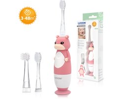 LUVION® 400S Hippo - Sonische Elektrische Tandenborstel kind voor Baby en Peuter - 0 t/m 4 Jaar - Met Timer