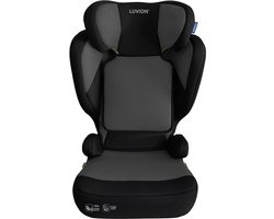 LUVION® FLEX-i Opvouwbare Autostoel – Shadow Blend (i-Size 100–150 cm) - Autostoel Groep 2 3 - Autozitje geschikt voor (3,5 tot 12 jaar) - Zwart & Grijs