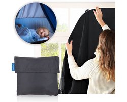 LUVION® Portable Blackout Curtain - All Black - Verduisteringsgordijn met zuignappen - Gordijn geschikt voor alle ramen tot maximaal 130x200cm