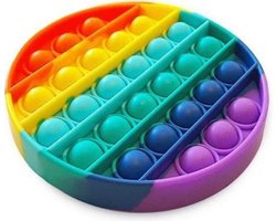 LUVIQ Pop it Fidget Toy – Fidget Toys Pop it – Sinterklaas Cadeautjes - Regenboog - Rond