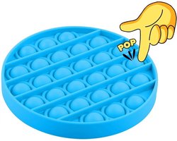 LUVIQ Pop it Fidget Toy – Premium Materiaal – Fidget Toys Pop it – Kerst Cadeautjes - Blauw - Rond