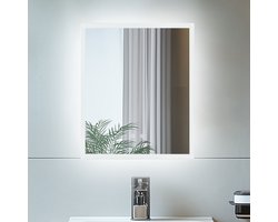 LUVODI Badkamerspiegel met verlichting - 40x50 cm LED-wandspiegel - Dimbare 3 verlichtingskleurmodi - Anti-condens