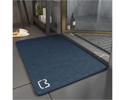 Lux Antislip Badmat, diatomeeënachtige super absorberende badmat, sneldrogende antislip douchemat, bad stenen mat badkamer vloermat, machinewasbaar (donkerblauw, 50 x 80)