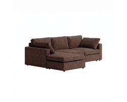 Lux chaise longuesofa rechts- of linkszijdig incl. 2 kussens bruin.