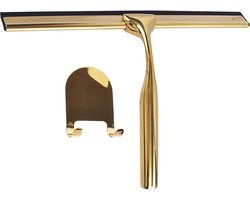 Lux - Douchekrakel Rvs Glas Venster Squeegees Antislip Blade Handvat voor Badkamer Deurspiegel Auto Glas met Haak Ruitenwisser Cleaner glas douche rakel goud