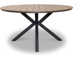 LUX outdoor living Cervo dining tuintafel | aluminium + polywood | 144cm | Naturel | 6 personen