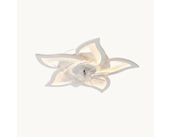 LuxAir Bloom – Plafondventilator met Verlichting – Bloemvormig LED 69 cm – Dimbaar 3000K-6500K – 6 Standen – Omkeerbaar – Afstandsbediening – Wit]