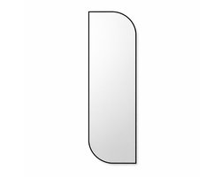 Luxaliving Passpiegel 160x50 cm – Moderne Wandspiegel – Zwart Metalen Frame – Design Spiegel voor Slaapkamer en Hal