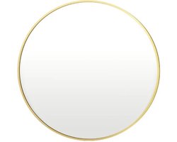 Luxaliving Ronde Wandspiegel 80 cm –Goud Metaal – Veiligheidsglas – Modern Design voor Hal, Badkamer of Woonkamer"