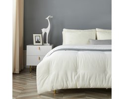 Luxe 100% Katoenen Dekbed Tweepersoons 200x135cm – Ademend, Anti-Allergie, Wasbaar, Zacht & Comfortabel – Moonlight Wit