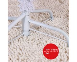 Luxe 1,80 m Witte Kunstkerstboom met Scharnierende Takken en Solide Metalen Standaard - Realistisch PVC Kristal Design - Verzonden voor Kerstmis en Halloween - 1,80 m Kunstboom voor Interieur & Buiten