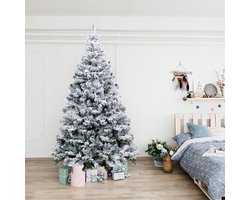 Luxe 1,8m Kunstkerstboom met 1300 Takken - Realistisch Flocked Spar, Extra Volledige Boom met Stevige Metalen Standaard - Eenvoudige Montage, Voor Binnen & Buiten - Premium Kunstkerstboom Groen