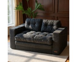 Luxe 2-in-1 Slaapbank & Vloerbank met Kussens – Inklapbare Corduroy Logeerbank – 2-Zits Bank met Slaapfunctie 196x101 cm – Ruimtebesparende Uitklapbare Loungestoel voor Woonkamer, Slaapkamer & Logeerkamer – Donkergrijs | Casa Serena