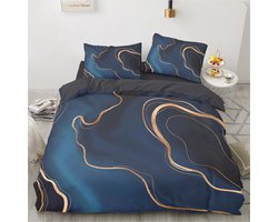 Luxe 3D Marmer Beddengoedset 200 x 200 cm - Omkeerbaar met Glitterpatroon