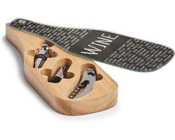 Luxe 4-delige Wijnaccessoire Set - Rubber, Glas en RVS - Zwart