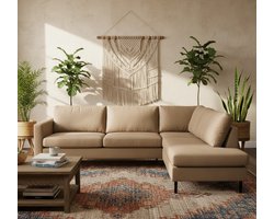 Luxe 4-zits Bank Verona Crème – Comfortabele Rechthoekige Sofa 247x195x84 cm | Altameubel