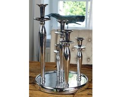 Luxe 5-armige Kandelaar Zilver Gepolijst Aluminium XL - Decoratief Woonaccessoire