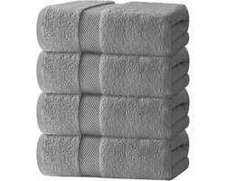 Luxe Badhanddoeken Set van 4, Absorberende Katoenen Handdoeken 137 x 68 cm, Dikke en Pluche Badhanddoeken voor Badkamer en Zwembad