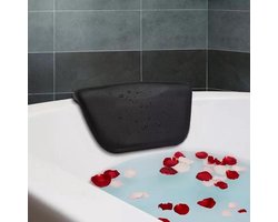 Luxe Badkussen voor in bad met Antislip en Zuignappen - Nekkussen Bad - Hoofdsteun Bad - Ontspanning - Zwart