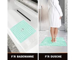 Luxe Badmat Groenblauw - Duurzaam, Antislip, Machinewasbaar, Moderne Design, 53 x 53 cm