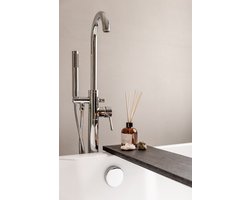 Luxe badplank zwart 90 cm - Badplank voor in bad - Eiken hout - Sterk materiaal - Massief eikenhout - Badrek zwart