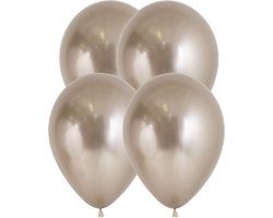 Luxe Ballonnen - 10 stuks - Champagne - Mirror - Urban Taupe - Huwelijk - Verjaardag - Versiering - Baby