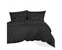 Luxe Bamboe Katoenen Beddengoedset 220x200 Zwart 7-delig