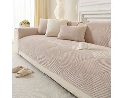Luxe bankhoes - Bankkussen voor alle seizoenen - Bankhoes/handdoek - Beschermt uw bank - Verdikt en antislip - Bankhoes - Bankdeken - Khaki - 90x90 cm