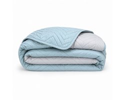 Luxe Bedsprei - Zomerdeken - Deken - Boutis - 180 x 240 cm - 1 persoon - Gematlasseerd - Dubbelzijdig - Groen / Grijs